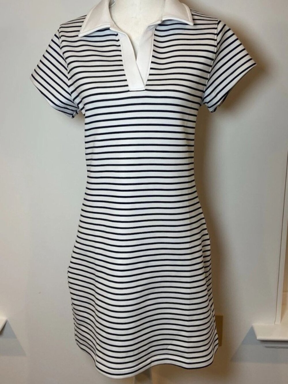 NWT Abercrombie Fitch YPB Dress NeoKnit Black White Stripe Preppy M New